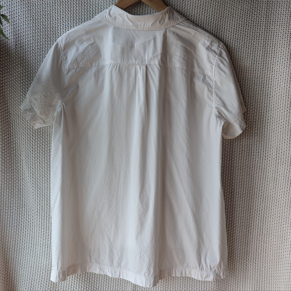 Theory A-Line Button Down Shirt Women's Small White Short Sleeve - Picture 2 of 6